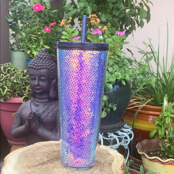 New Starbucks Iriidescent Mermaid Sequin Venti Tumbler / Cold Cup - Picture 3 of 10